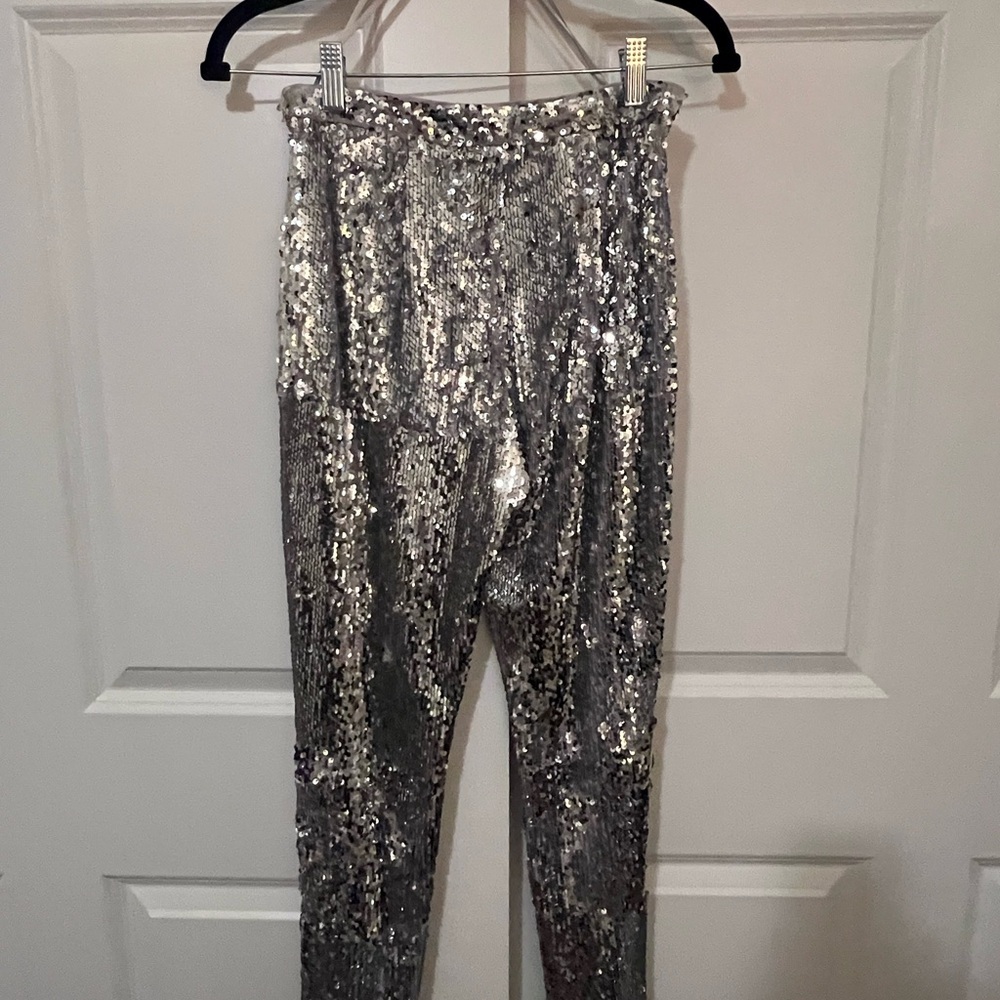 Milly Silver Sequin Trousers - image 4